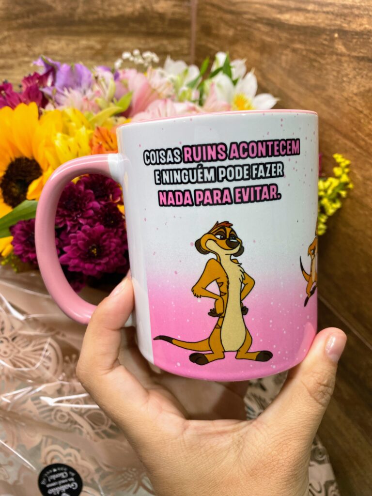 Caneca Personalizada Timão e Simba Quando o Mundo Caneca Criativa