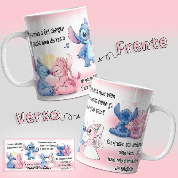 Arte Avulsa –  Stitch e Angel - O Que É Que Tem - Versão Femina e Masculina - Imagem 2