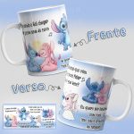 Arte Avulsa –  Stitch e Angel - O Que É Que Tem - Versão Femina e Masculina