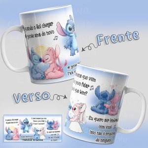 Arte Avulsa –  Stitch e Angel - O Que É Que Tem - Versão Femina e Masculina